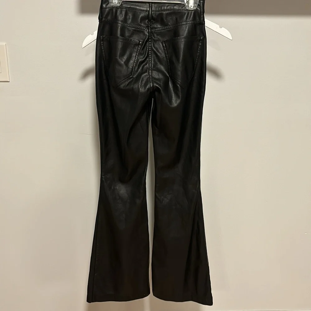 Hollister faux leather high rise flare pants. - Picture 6 of 9